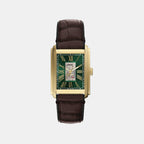 Men Automatic Green Dial Analog Leather Watch ME3271
