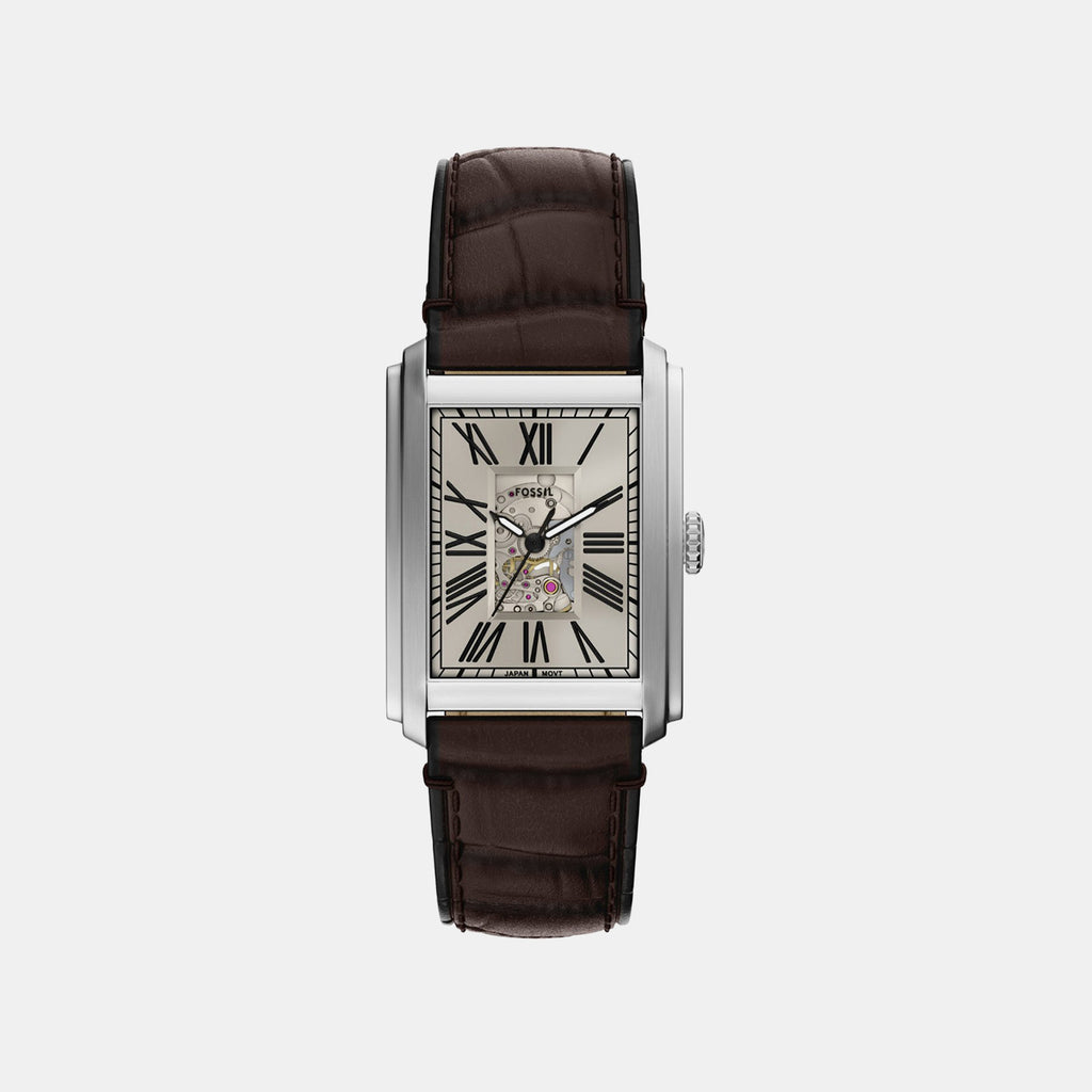 Carraway Men Automatic Beige Dial Analog Leather Watch ME3272