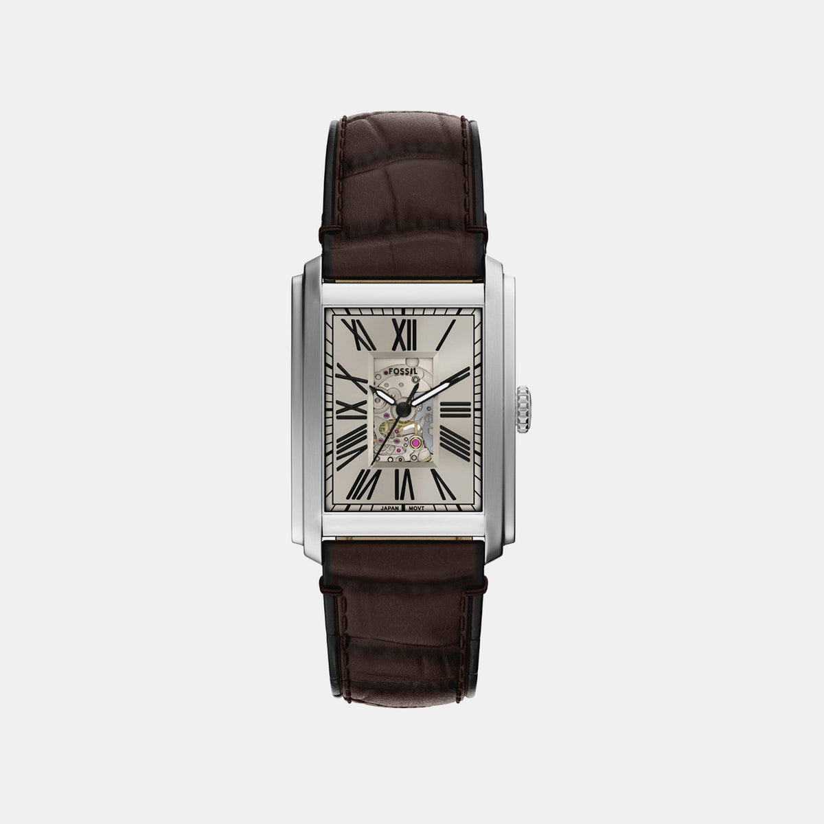 Carraway Men Automatic Silver Dial Analog Leather Watch ME3272