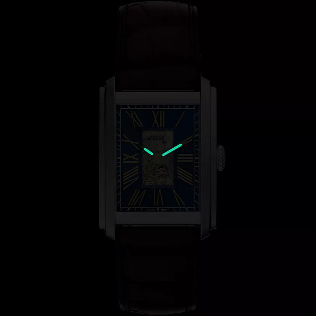 Carraway Men Automatic Blue Dial Analog Leather Watch ME3273