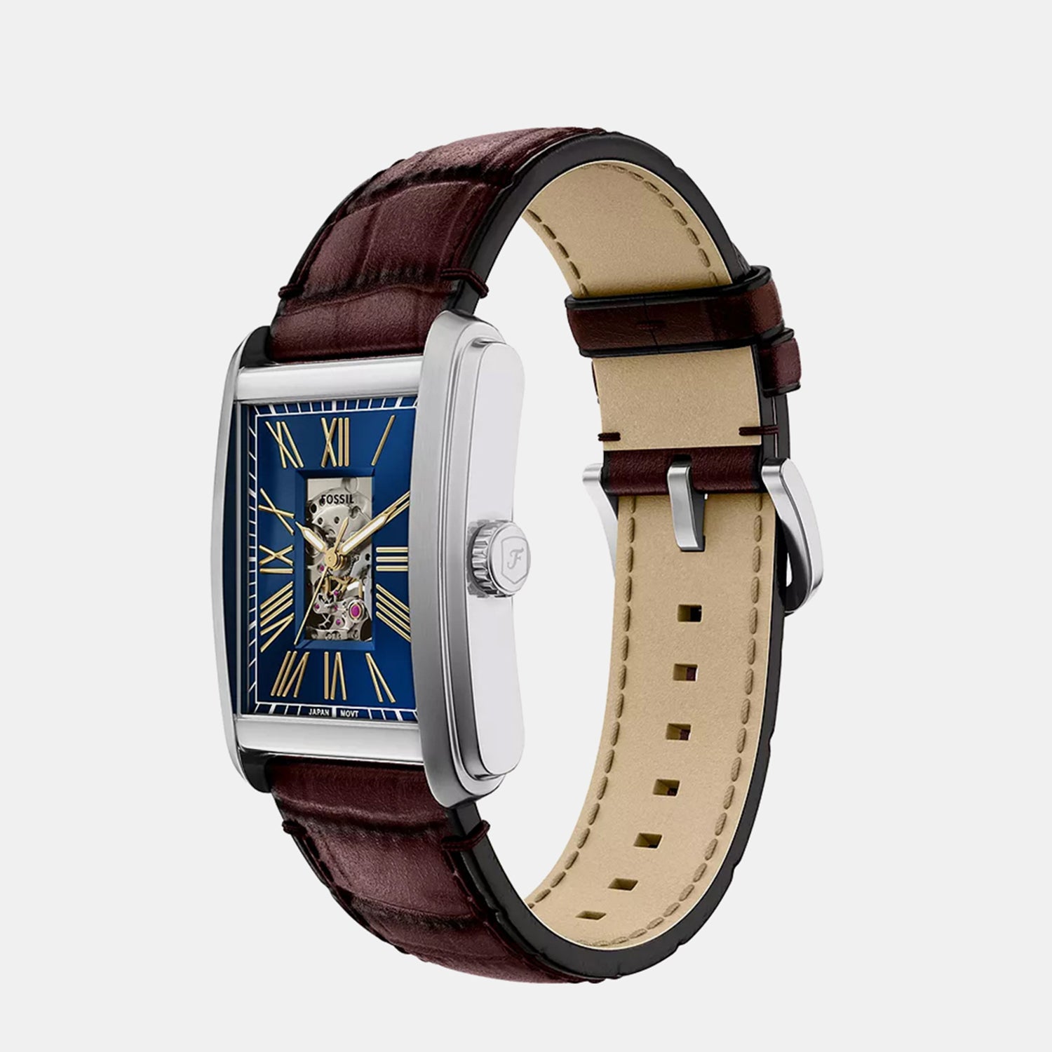 Carraway Men Automatic Blue Dial Analog Leather Watch ME3273