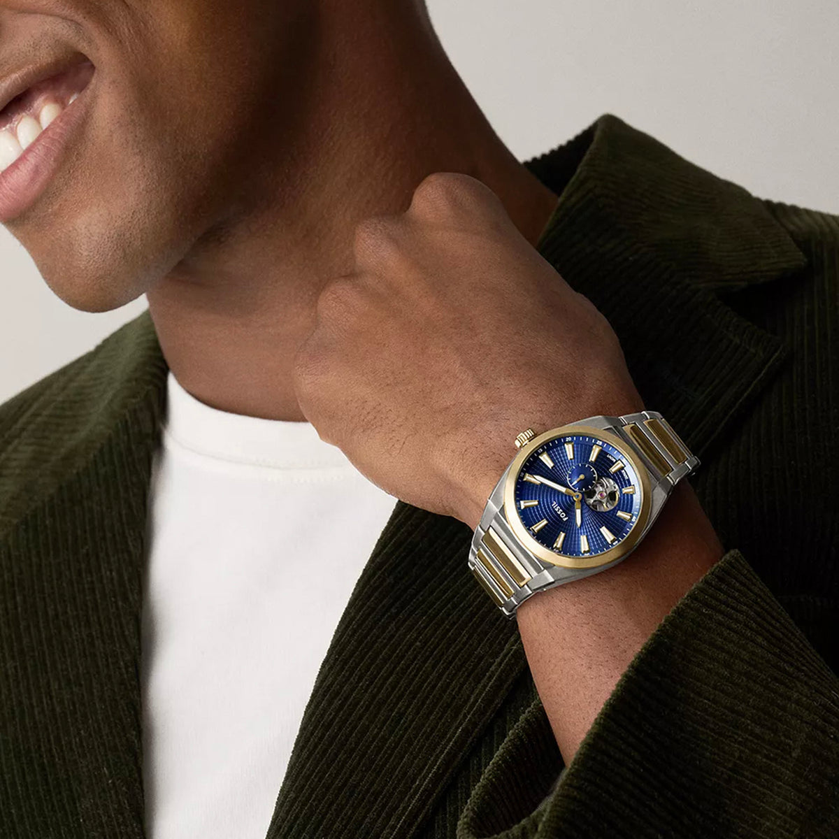 Everett Men Automatic Blue Dial Analog Stainless Steel Watch ME3275