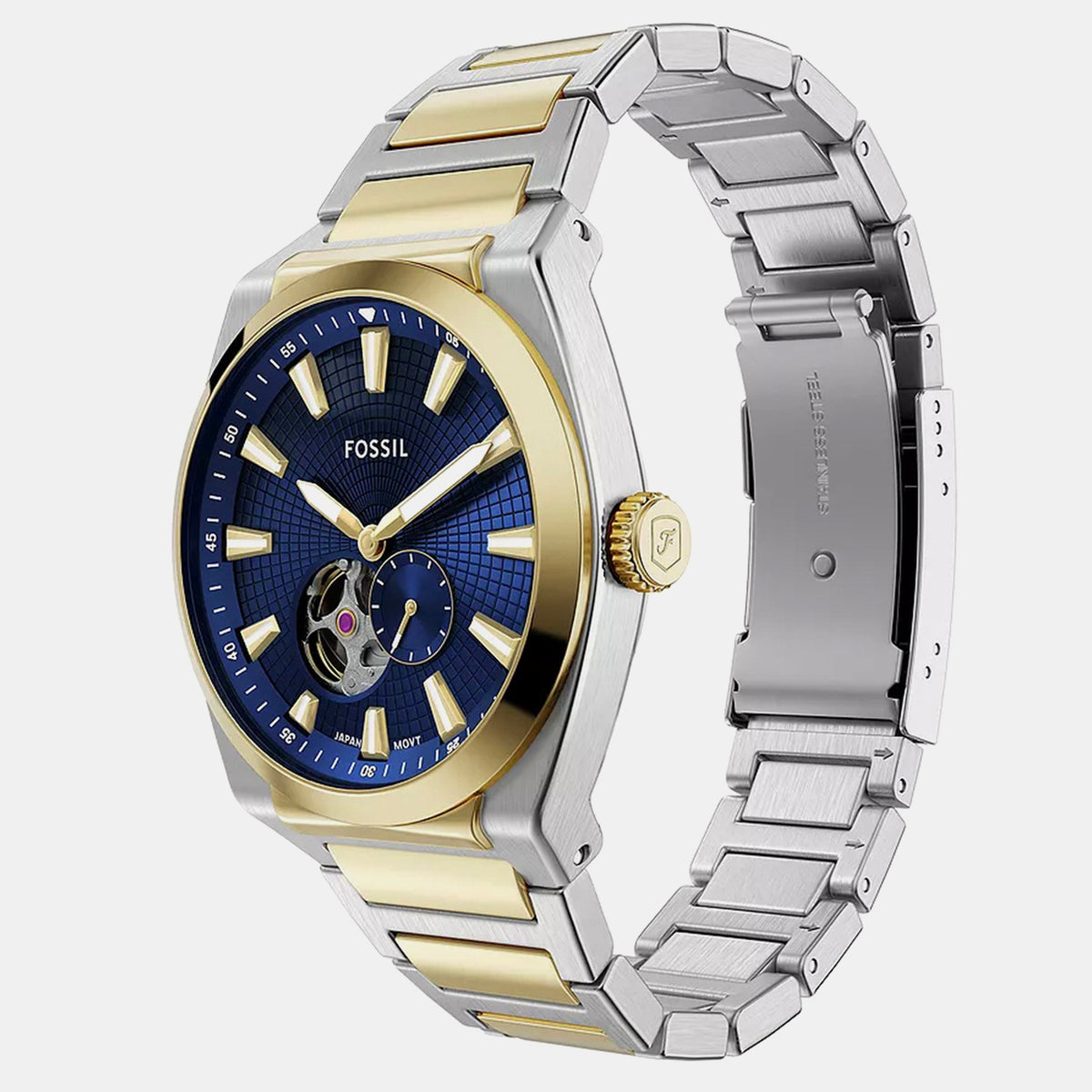 Everett Men Automatic Blue Dial Analog Stainless Steel Watch ME3275