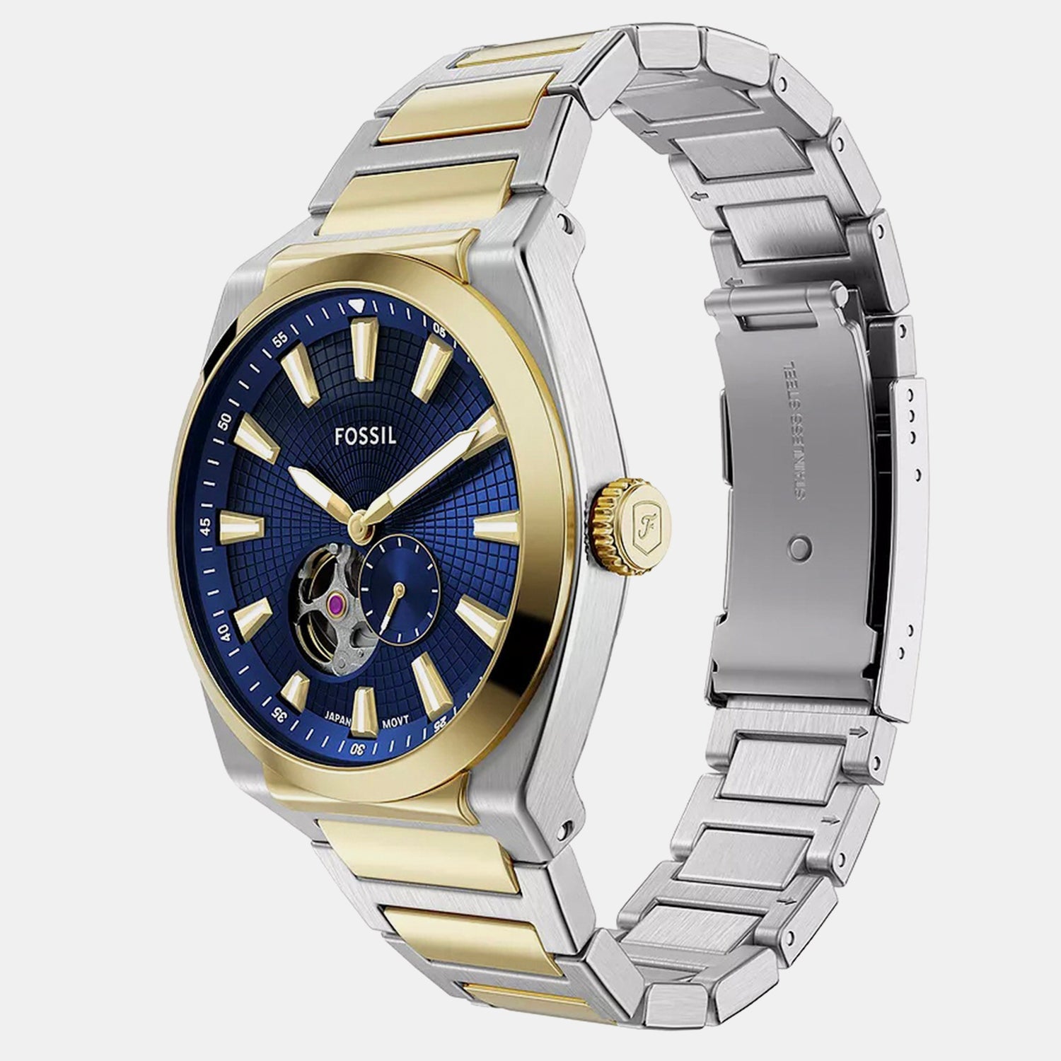 Everett Men Automatic Blue Dial Chronograph Stainless Steel Watch ME3275