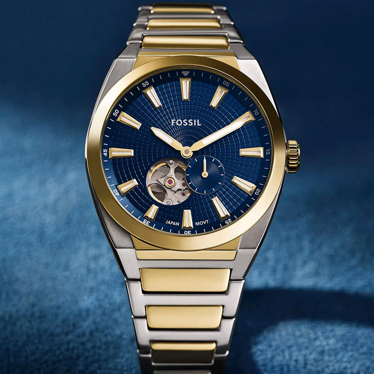Everett Men Automatic Blue Dial Analog Stainless Steel Watch ME3275