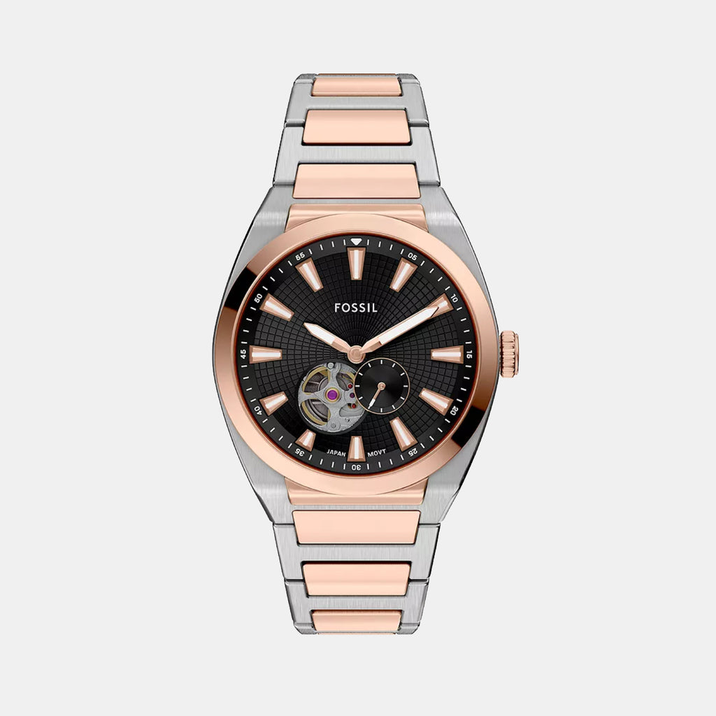 Everett Men Automatic Black Dial Analog Stainless Steel Watch ME3277