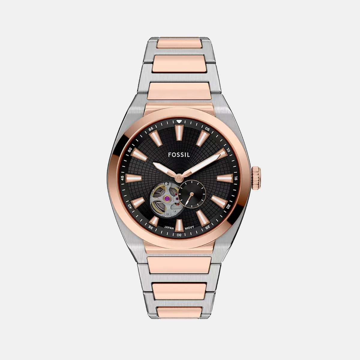 Everett Men Automatic Black Dial Analog Stainless Steel Watch ME3277