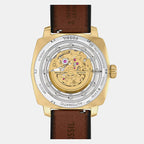 Men Automatic Gold Dial Analog Leather Watch ME3278