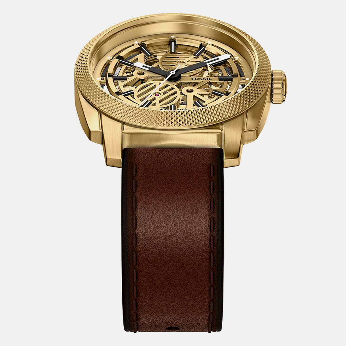 Machine Men Automatic Gold Dial Analog Leather Watch ME3278