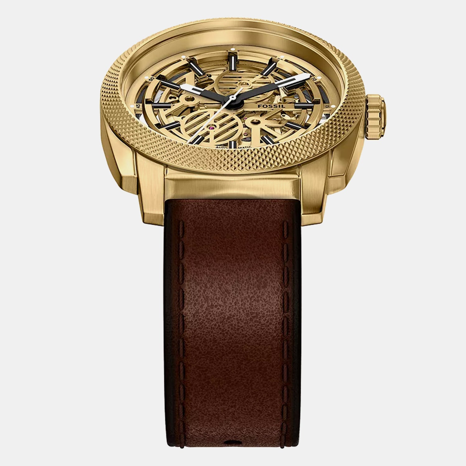 Men Automatic Gold Dial Analog Leather Watch ME3278