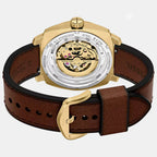 Men Automatic Gold Dial Analog Leather Watch ME3278