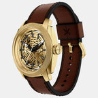 Men Automatic Gold Dial Analog Leather Watch ME3278