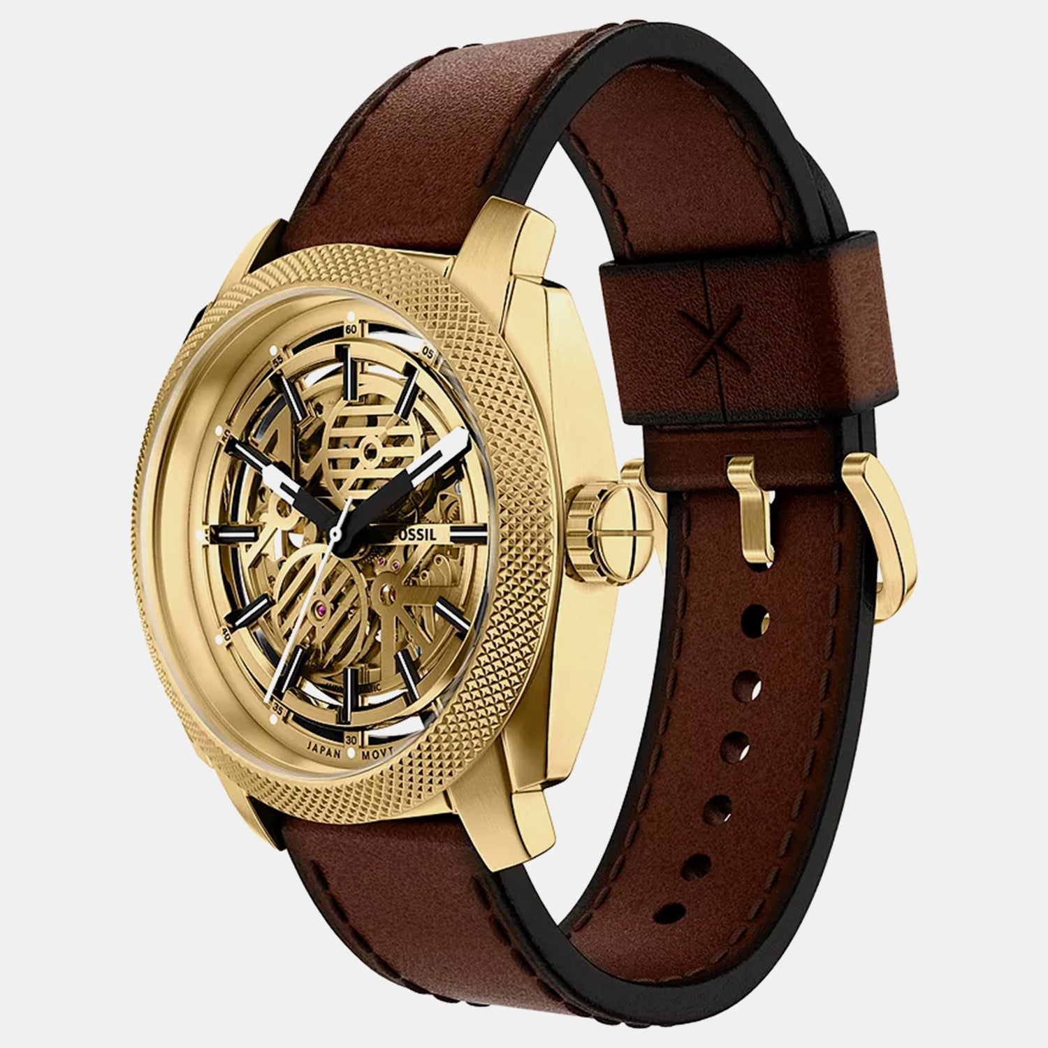 Men Automatic Gold Dial Analog Leather Watch ME3278