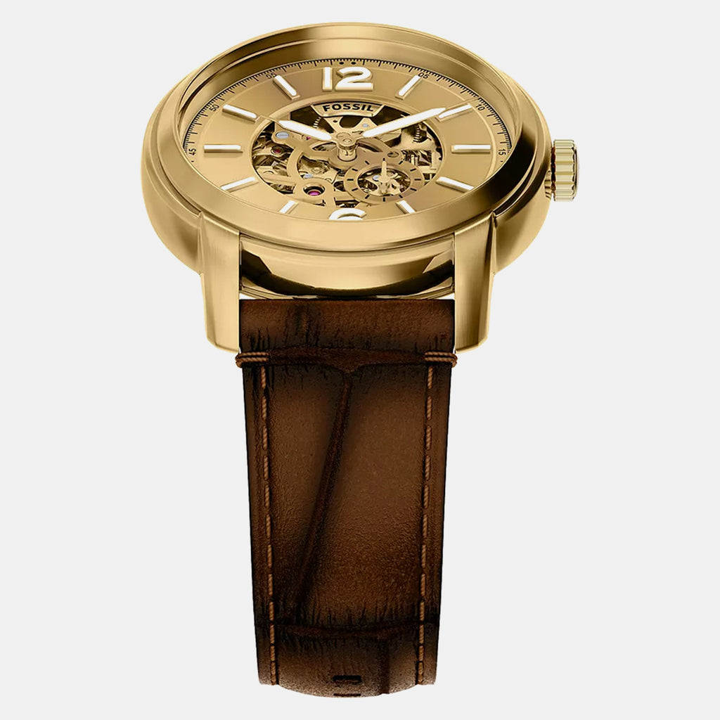 Men Automatic Gold Dial Analog Leather Watch ME3279