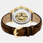 Men Automatic Gold Dial Analog Leather Watch ME3279