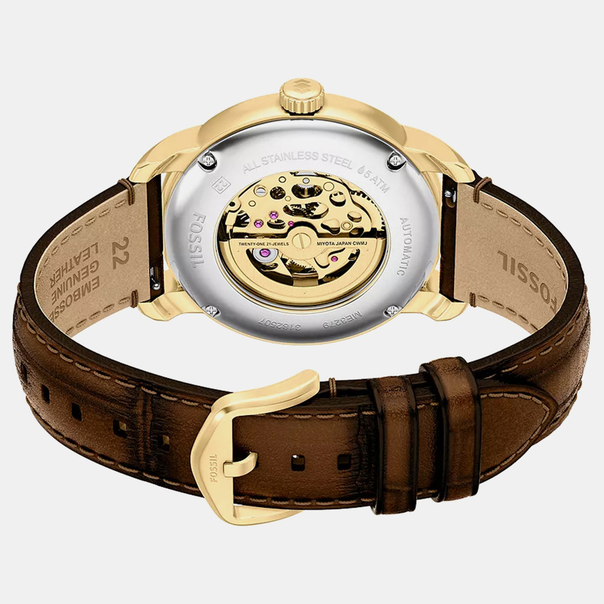 Heritage Men Automatic Gold Dial Analog Leather Watch ME3279