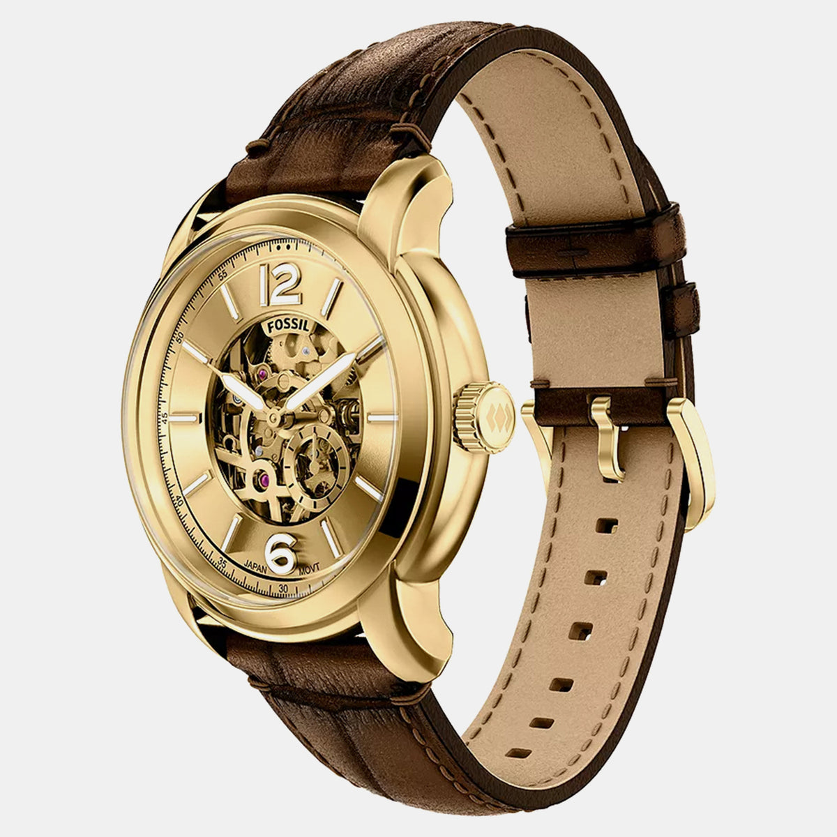 Heritage Men Automatic Gold Dial Analog Leather Watch ME3279