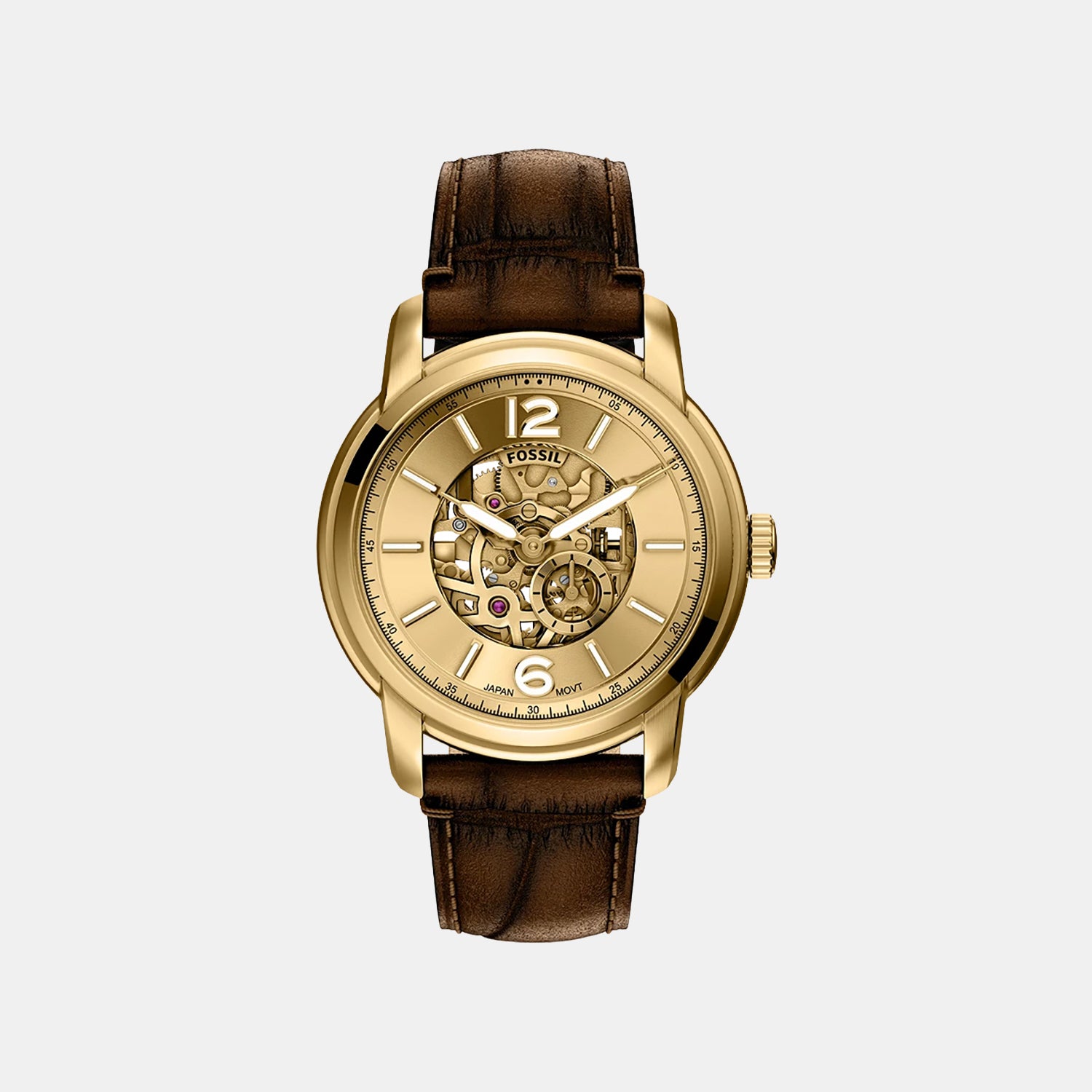 Men Automatic Gold Dial Analog Leather Watch ME3279