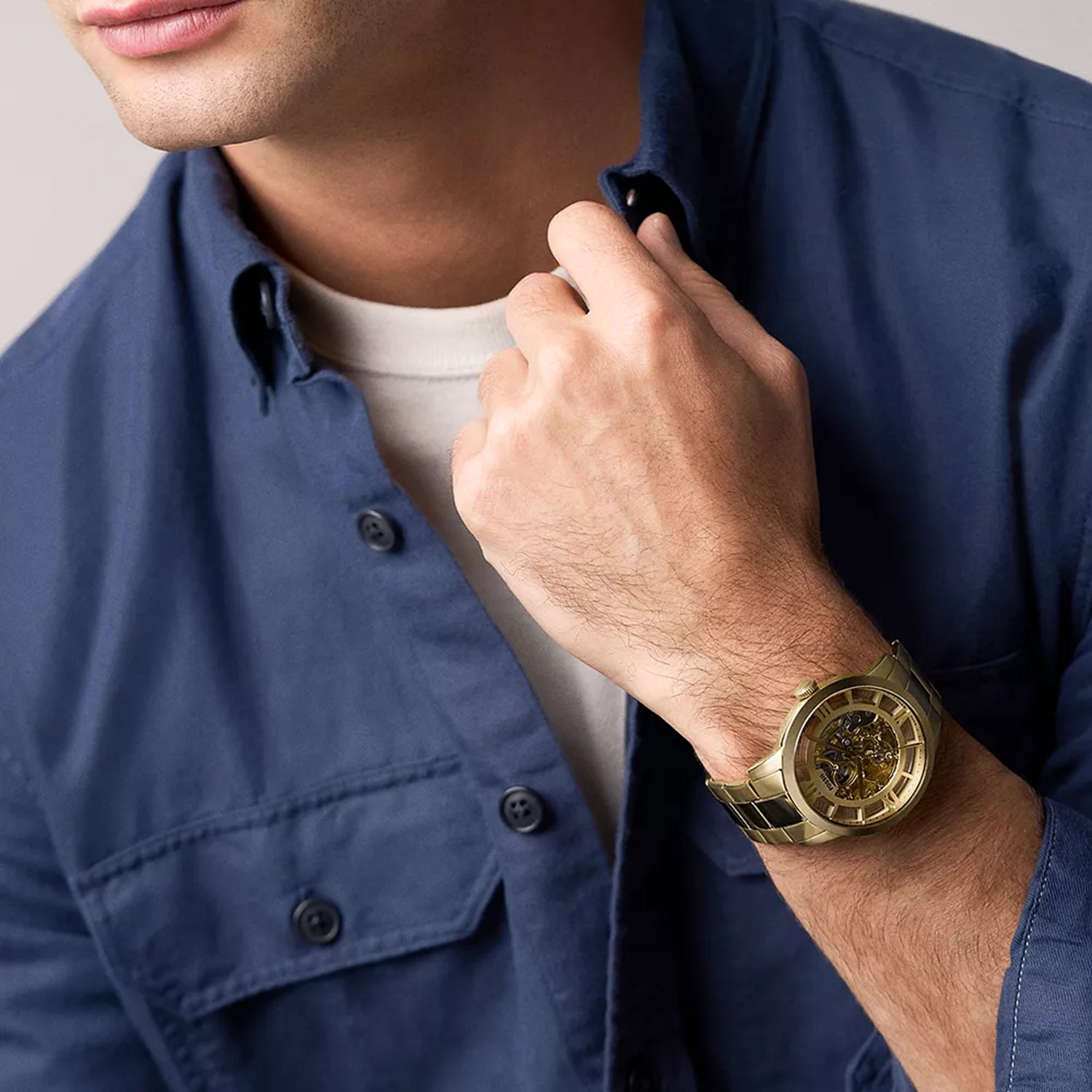 Men Automatic Gold Dial Analog Stainless Steel Watch ME3280