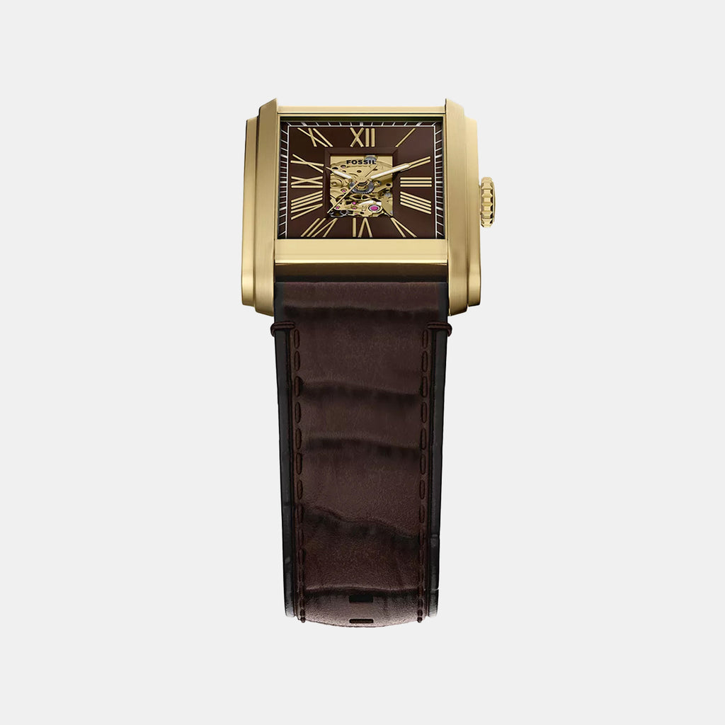 Carraway Men Automatic Brown Dial Analog Leather Watch ME3281