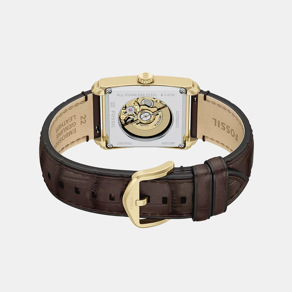Carraway Men Automatic Brown Dial Analog Leather Watch ME3281