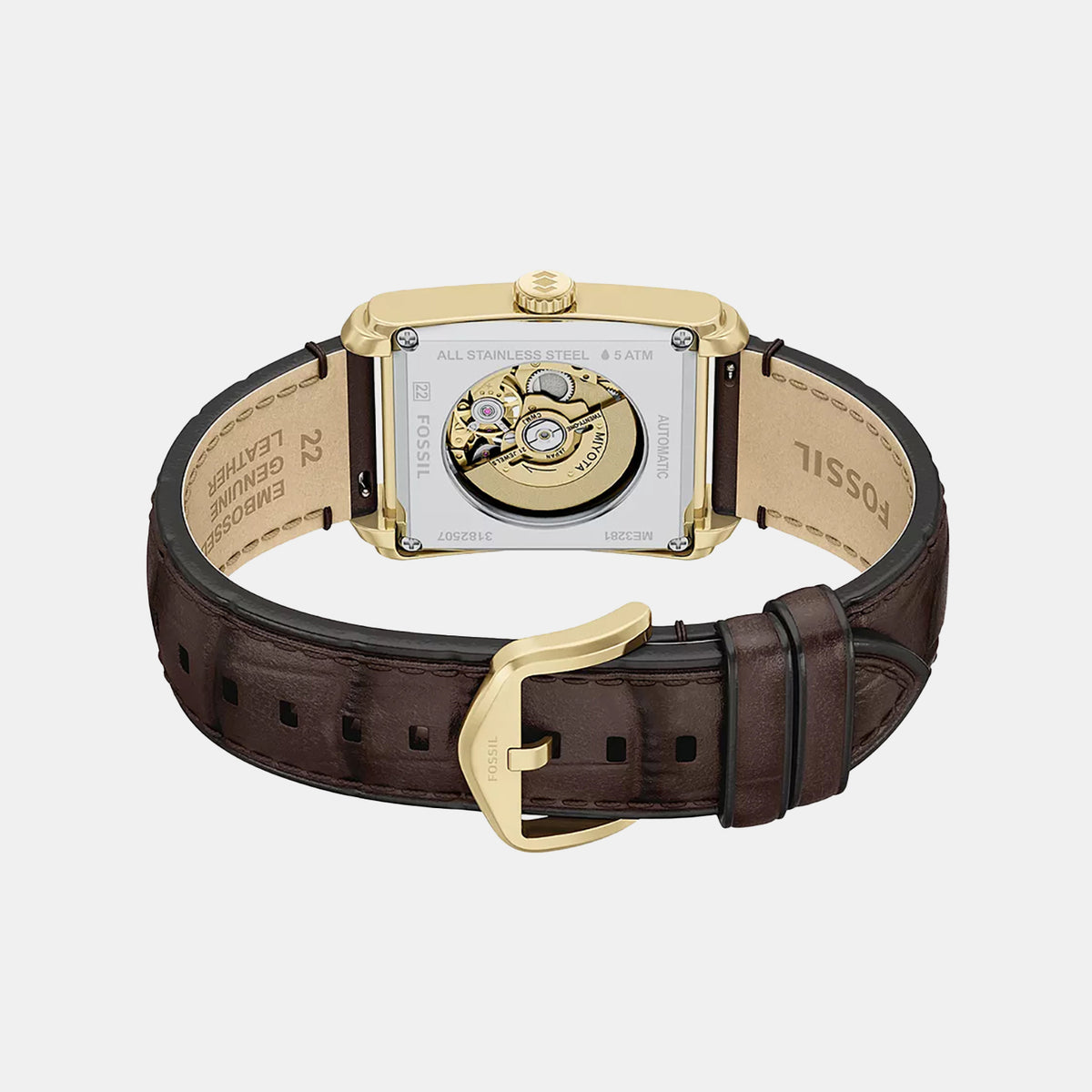 Carraway Men Automatic Brown Dial Analog Leather Watch ME3281