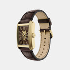 Carraway Men Automatic Brown Dial Analog Leather Watch ME3281