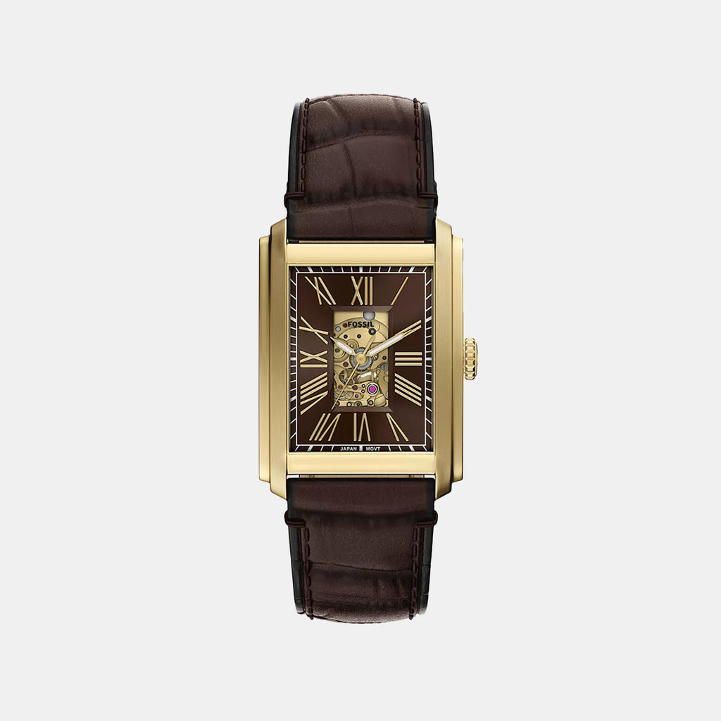 Carraway Men Automatic Brown Dial Analog Leather Watch ME3281