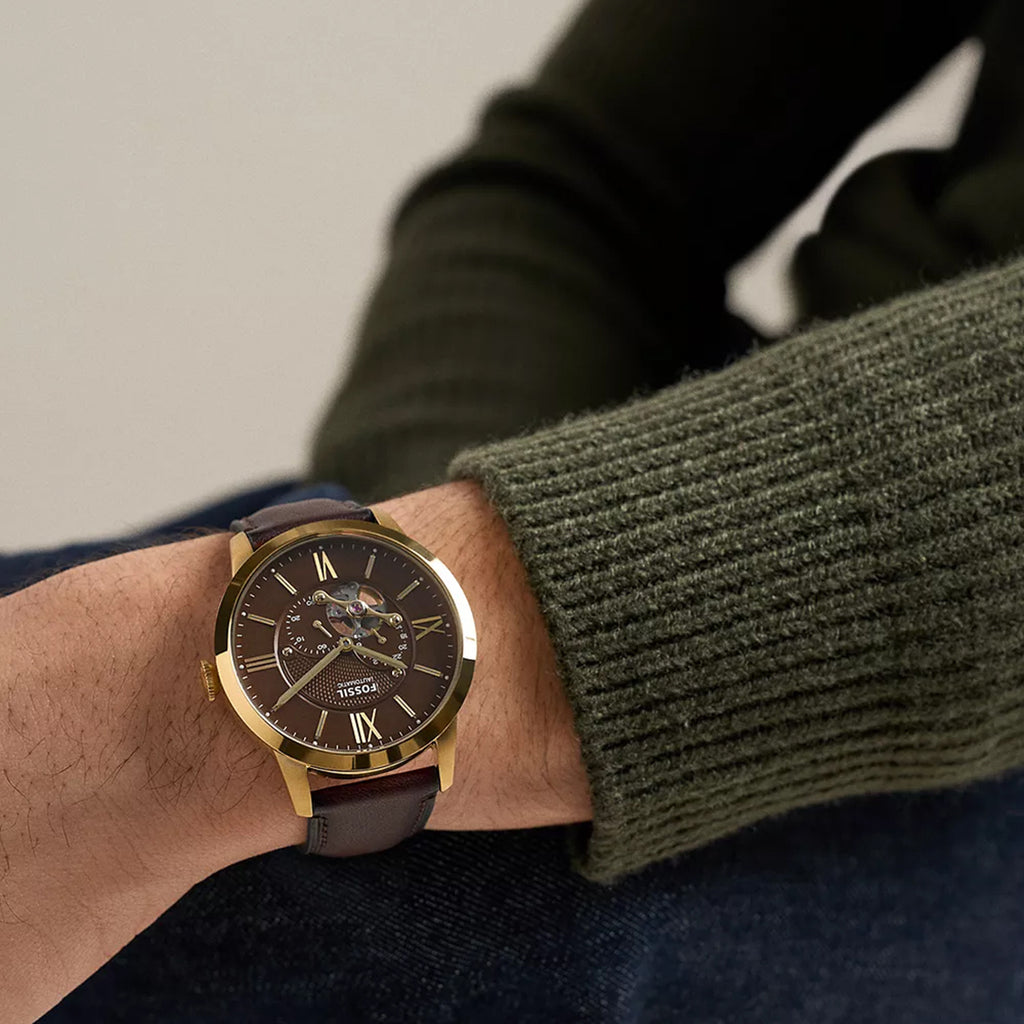 Townsman Men Automatic Brown Dial Analog Leather Watch ME3286