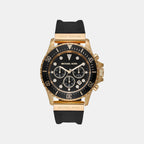 Men Quartz Black Dial Chronograph Silicone Watch MK01162