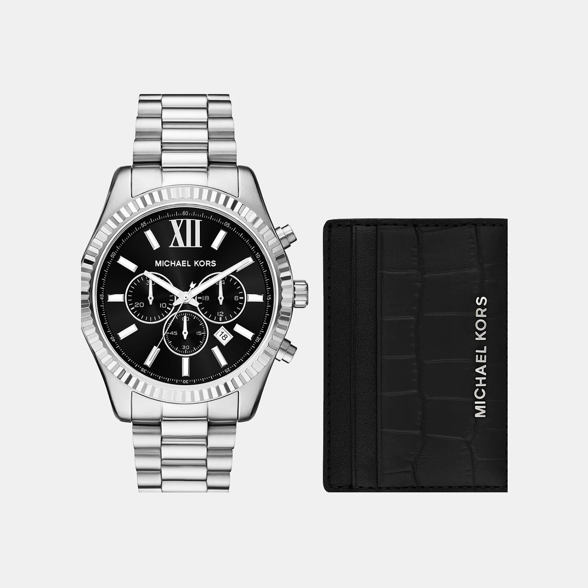 Lexington Men Quartz Black Dial Chronograph Stainless Steel Watch MK1091SET