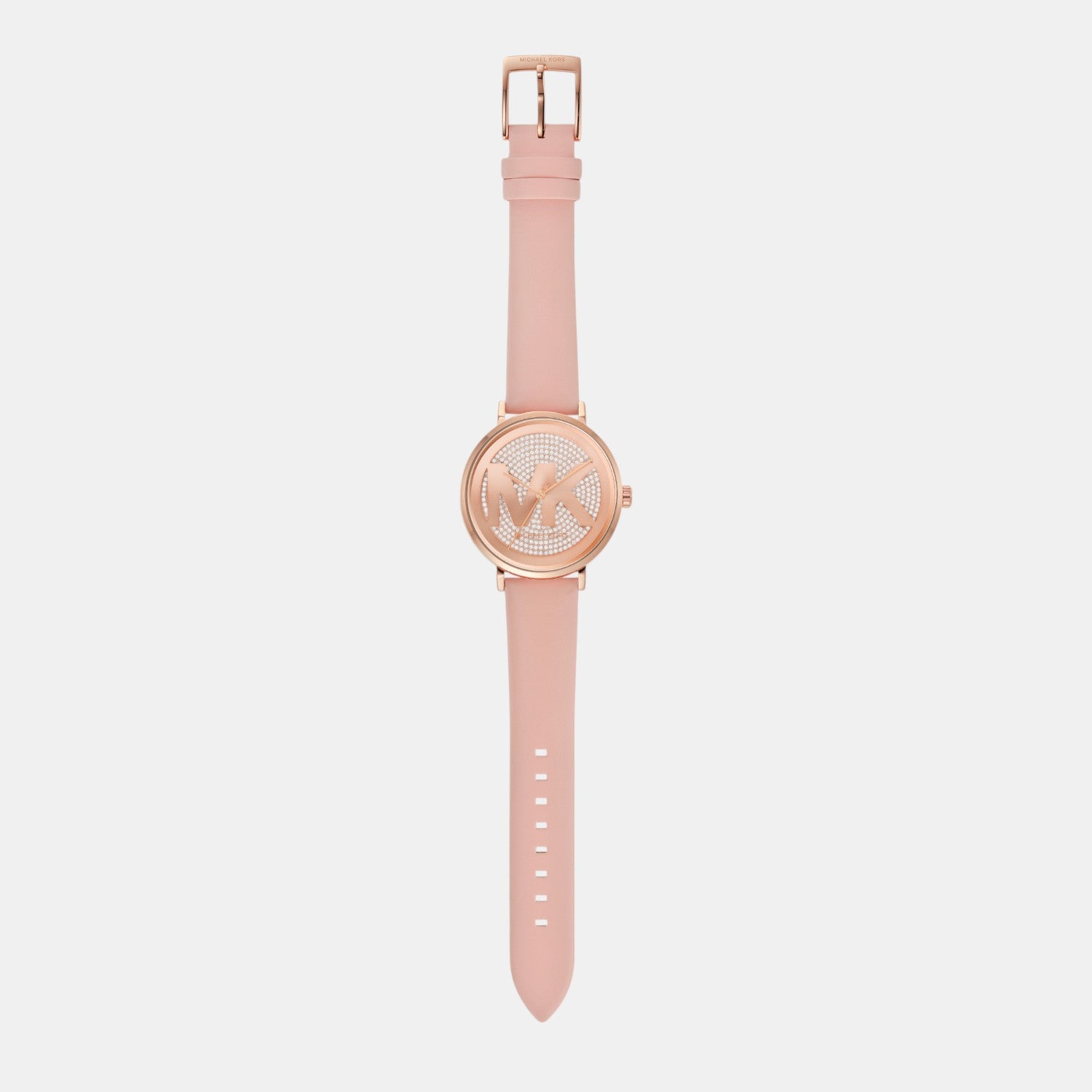 Addyson Women Quartz Rose Gold Dial Analog Leather Watch MK2957