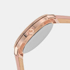 Addyson Women Quartz Rose Gold Dial Analog Leather Watch MK2957