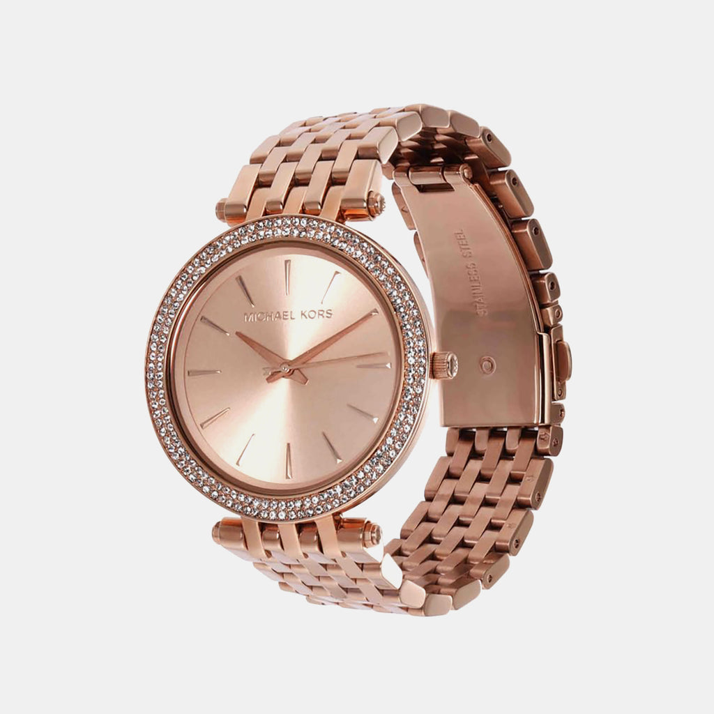 Darci Women Quartz Rose Gold Dial Analog Stainless Steel Watch MK3192