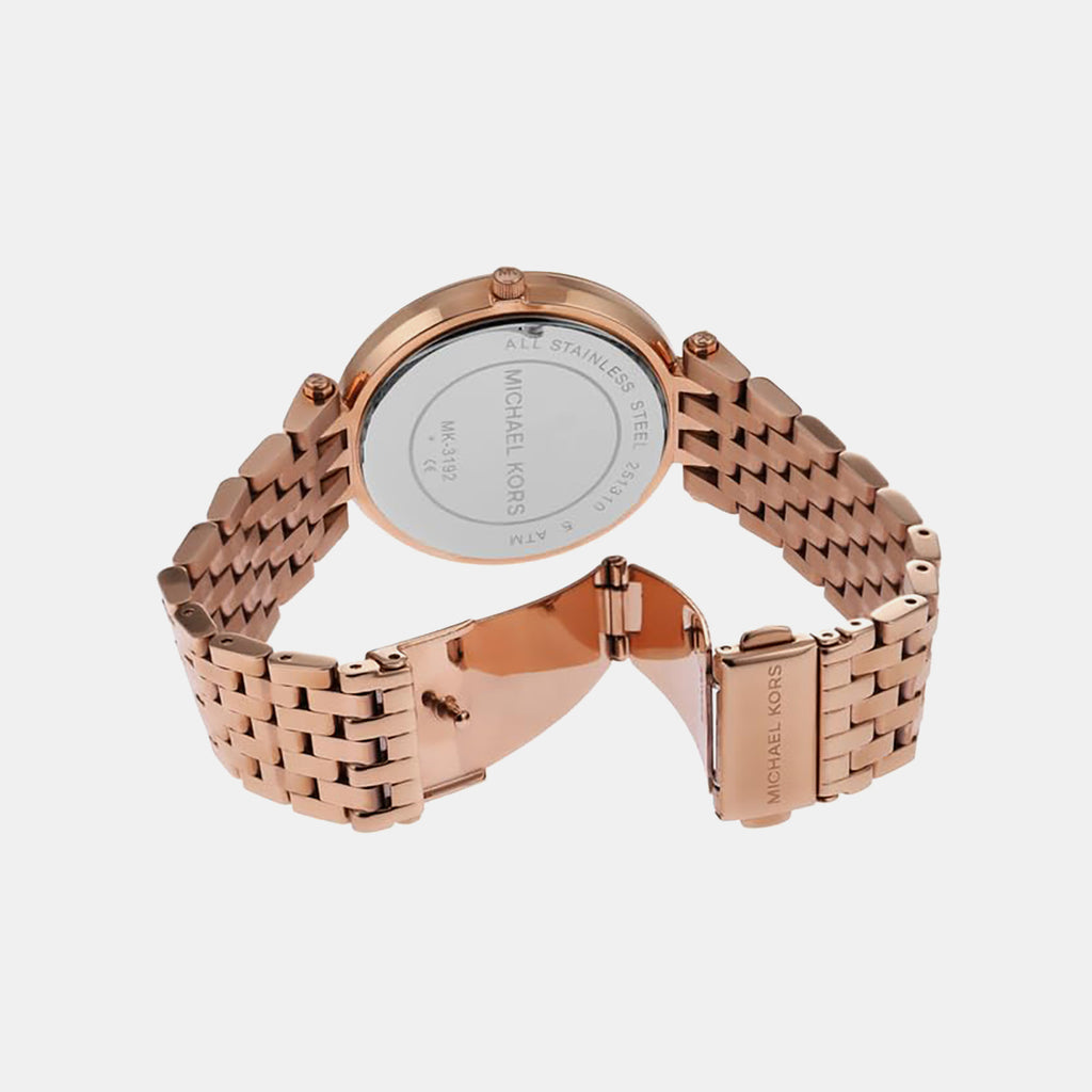 Darci Women Quartz Rose Gold Dial Analog Stainless Steel Watch MK3192