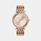 Darci Women Quartz Rose Gold Dial Analog Stainless Steel Watch MK3192