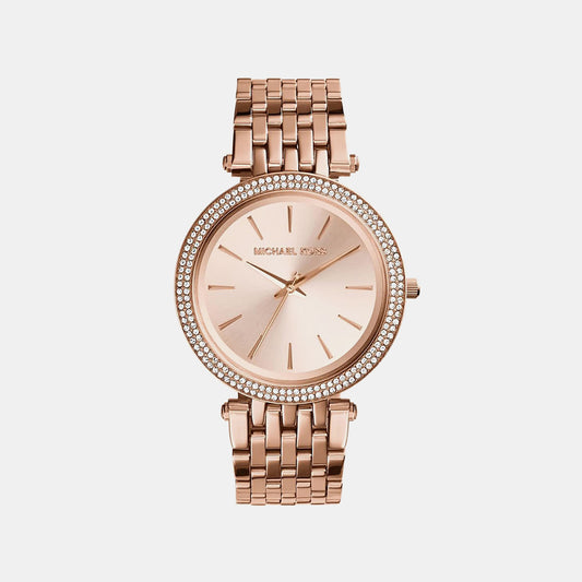Darci Women Quartz Rose Gold Dial Analog Stainless Steel Watch MK3192