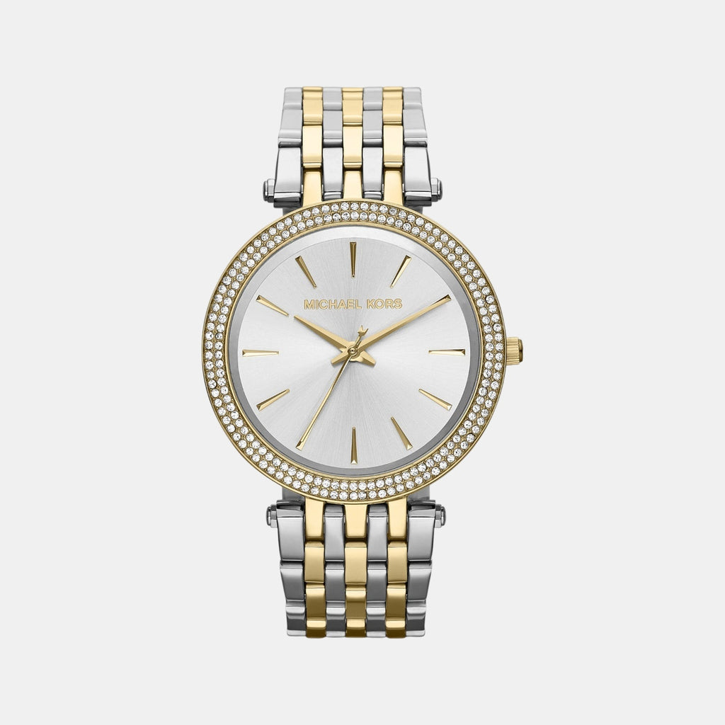 Darci Women Quartz Silver Dial Analog Stainless Steel Watch MK3215