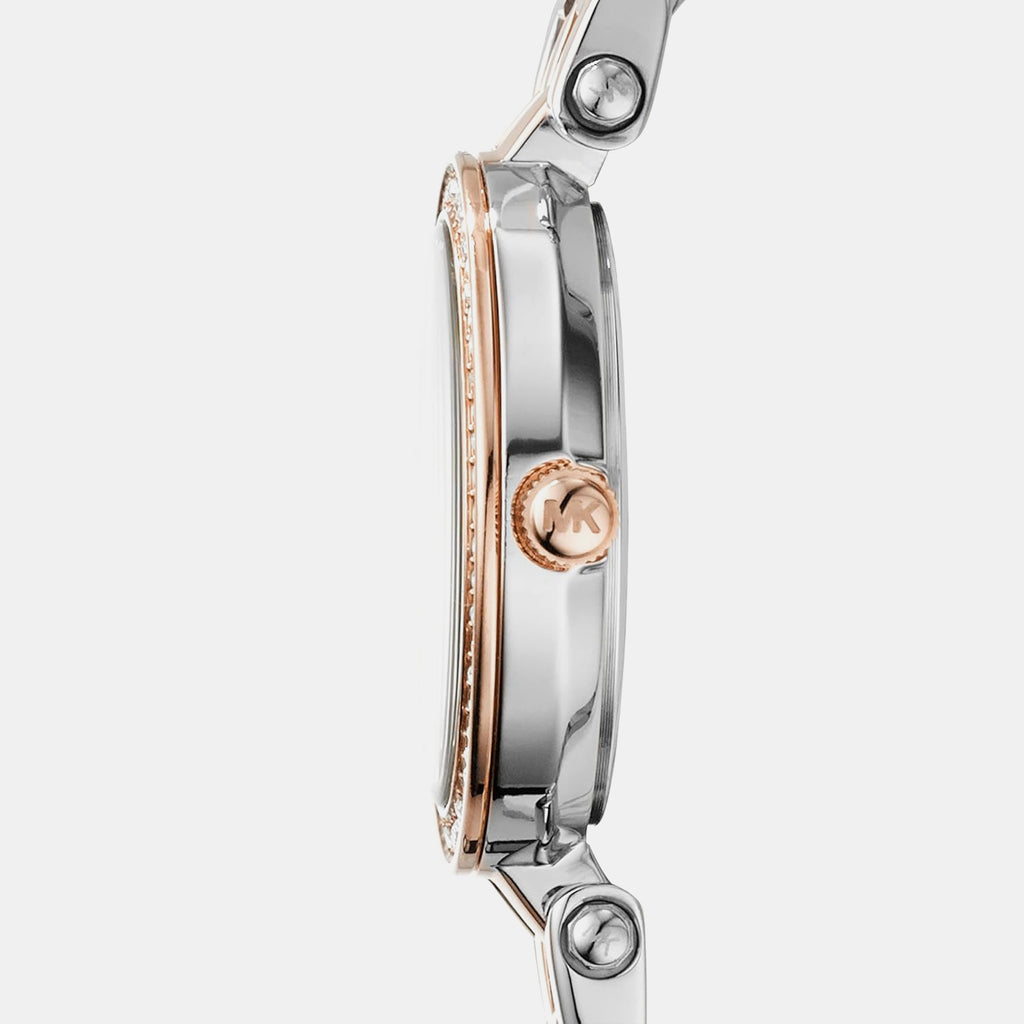 Petite Darci Women Quartz Silver Dial Analog Stainless Steel Watch MK3298