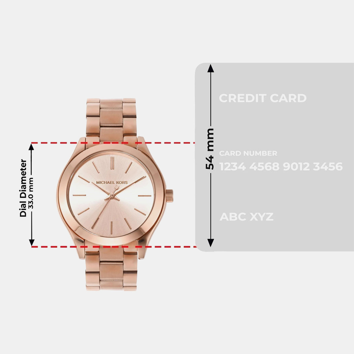 Mini Slim Runway Women Quartz Rose Gold Dial Analog Stainless Steel Watch MK3513