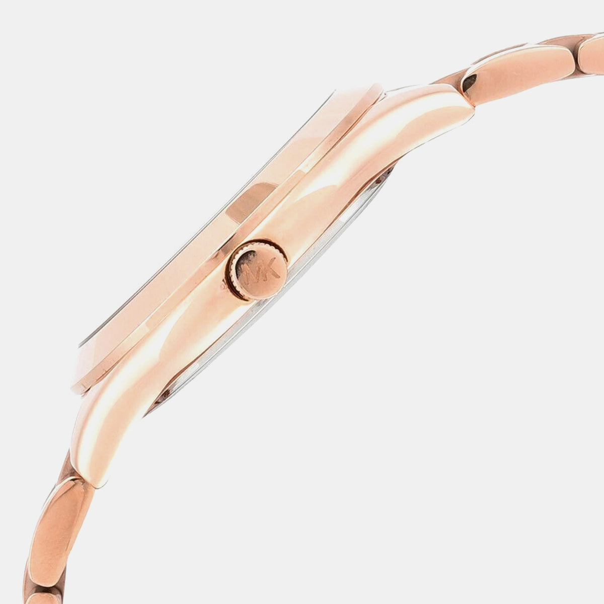 Mini Slim Runway Women Quartz Rose Gold Dial Analog Stainless Steel Watch MK3513