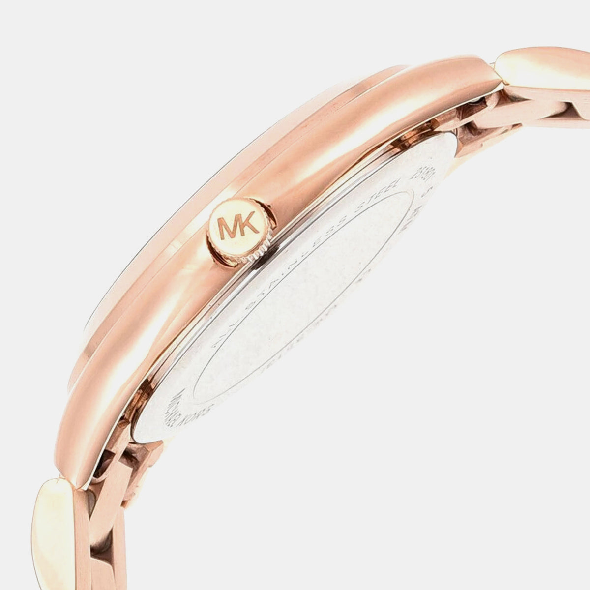Mini Slim Runway Women Quartz Rose Gold Dial Analog Stainless Steel Watch MK3513