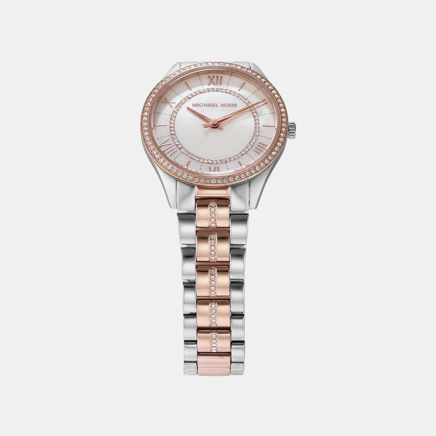 Lauryn Women Quartz Mother Of Pearl Dial Analog Stainless Steel Watch MK3979