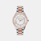 Lauryn Women Quartz Mother Of Pearl Dial Analog Stainless Steel Watch MK3979
