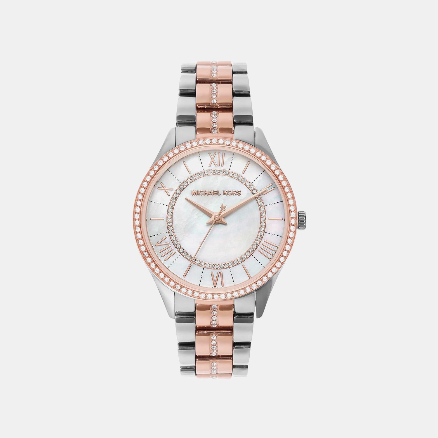 Lauryn Women Quartz Mother Of Pearl Dial Analog Stainless Steel Watch MK3979