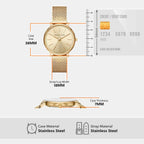 Pyper Women Quartz Gold Dial Analog Stainless Steel Watch MK4339