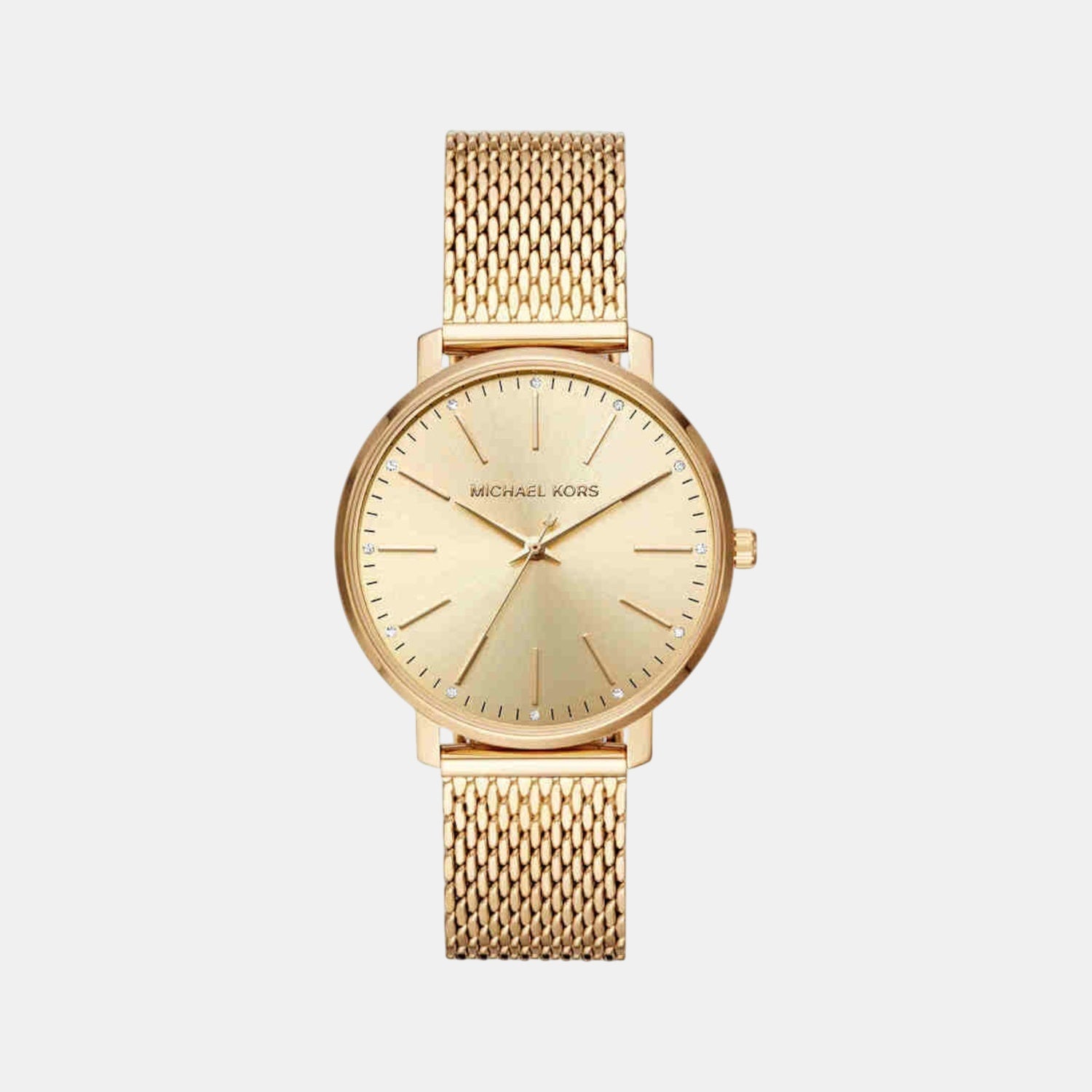 Pyper Women Quartz Gold Dial Analog Stainless Steel Watch MK4339