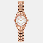 Lauryn Women Quartz White Mother Of Pearl Dial Analog Stainless Steel Watch MK4485