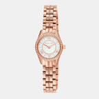 Lauryn Women Quartz White Mother Of Pearl Dial Analog Stainless Steel Watch MK4485