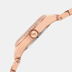 Lauryn Women Quartz White Mother Of Pearl Dial Analog Stainless Steel Watch MK4485